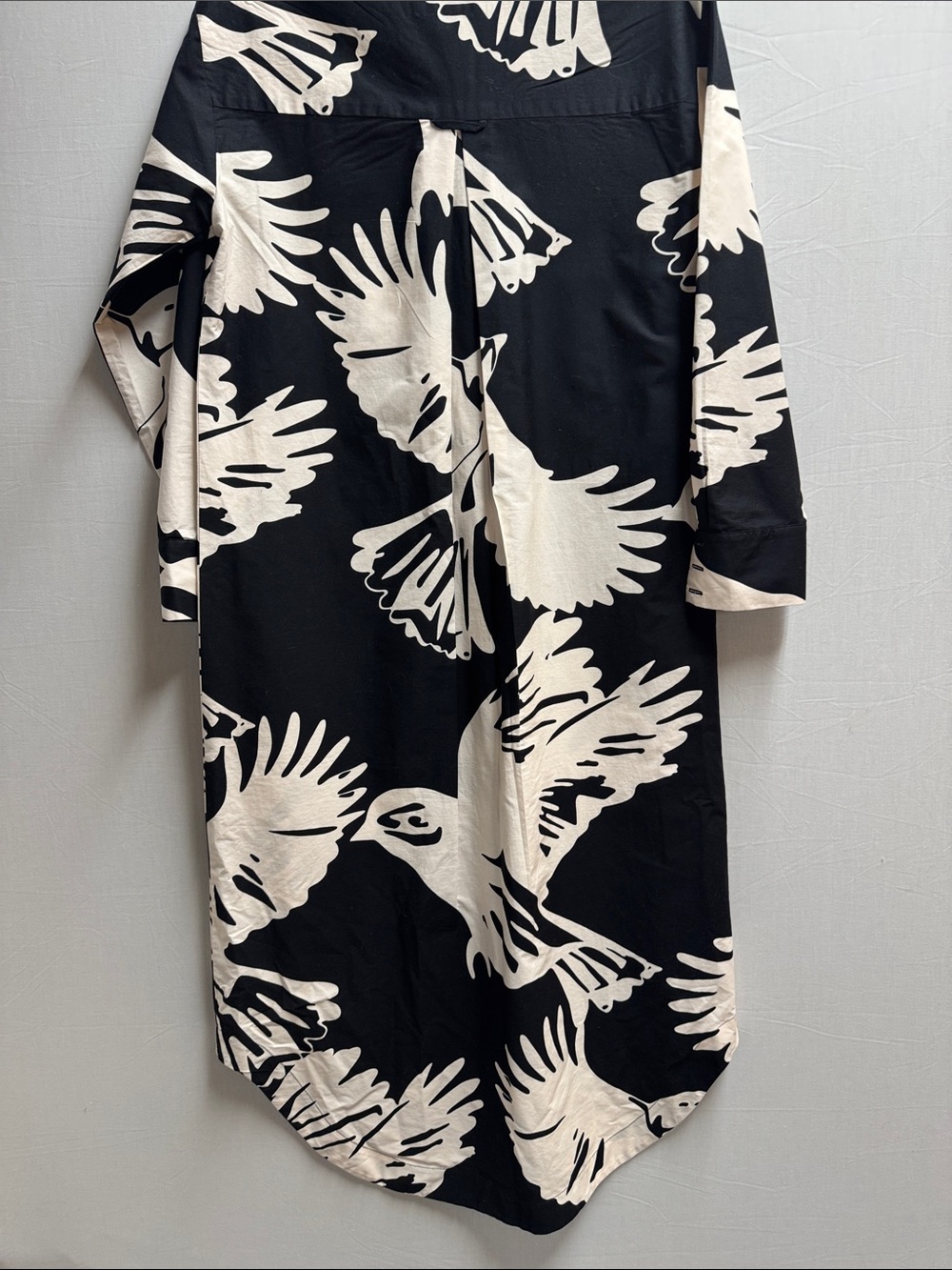 Anthropologie Maeve Black and Cream Graphic Button-Up Dress size small - Picture 7 of 8